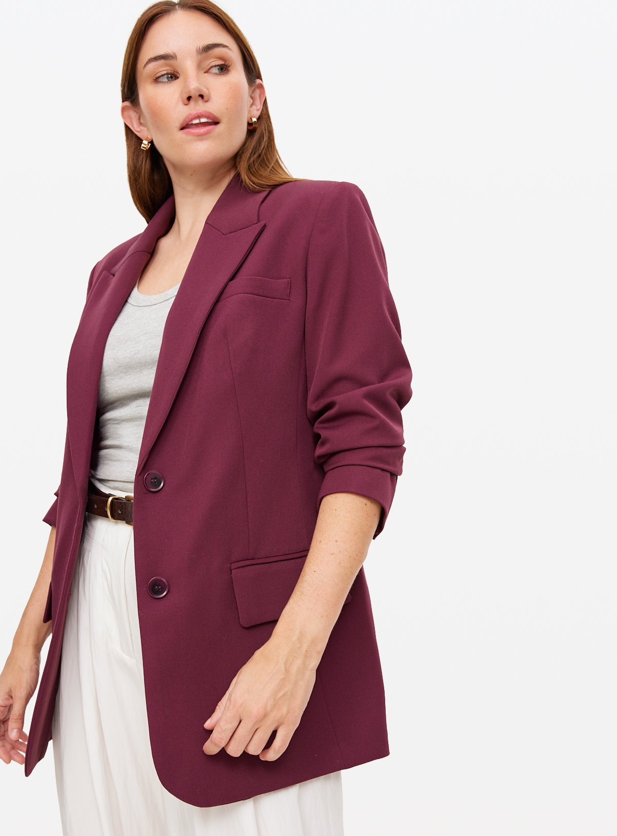 Dark Red Co-ord Ultimate Relaxed Blazer 14 - Image 1 thumbnail